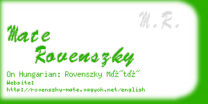 mate rovenszky business card